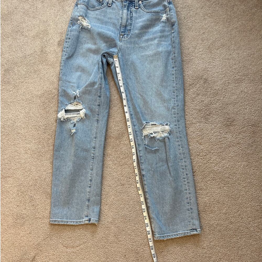 Madewell The Curvy Mom Jean Size 26 Light Wash Straight Distressed High Rise - Picture 8 of 8